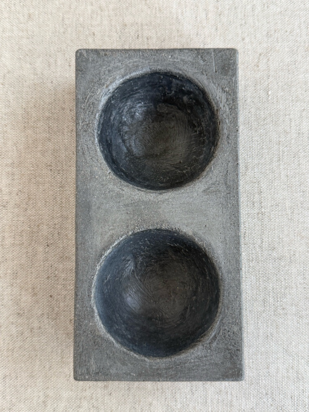 Modern Industrial Double Wedding Ring Holder Gray Minimalist Ring Dish